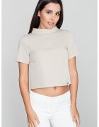 Figl Bluza dama - Pe gat - Cu maneca scurta - Poliester/Viscoza - Bej -