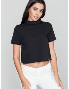 Figl Bluza dama - Pe gat - Cu maneca scurta - Poliester/Viscoza - Negru