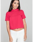 Figl Bluza dama - Pe gat - Cu maneca scurta - Poliester/Viscoza - Rosu