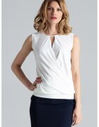 Figl Bluza dama - Poliester/Elastan - Fara maneci - Eleganta - Ecru