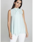 Figl Bluza dama - Poliester/Elastan - Guler tip cravata - Verde menta