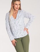 Figl Bluza dama - Poliester/Elastan - Maneca lunga - Alb/Negru