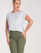 Figl Bluza dama - Poliester/Elastan - Maneca scurta - Alb/Negru