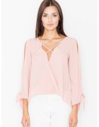 Figl Bluza dama - Poliester/Elastan/Viscoza - Cu umerii goi - Roz