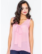 Figl Bluza dama - Poliester - Guler tip cravata - Roz