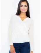 Figl Bluza dama - Viscoza/Elastan - Alb/Bej