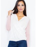 Figl Bluza dama - Viscoza/Elastan - Alb/Roz