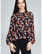Figl Bluză de damă Nidine M594 neagră - Multicolor