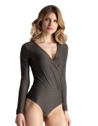 Figl Bluza de tip body elegant M648 - masliniu - poliester - maneci lungi - pentru uz zilnic