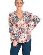 Figl Bluza de vara cu decolteu in V - model floral - Multicolor