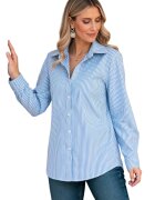 Figl Camasa eleganta dungi albastre - confortabila - poliester/elastan -