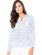 Figl Camasa eleganta M254 fara guler - model unic - albastru intens - poliester
