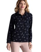 Figl Camasa eleganta M284 - poliester - maneci lungi - bleumarin -
