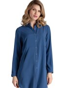 Figl Camasa lunga dama M545 - bleumarin - poliester - maneci lungi -