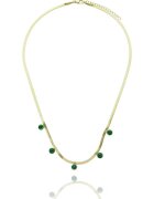 Figl Colier placat cu aur cu pietre verzi FN99905