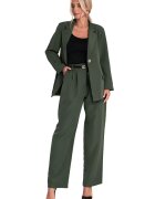 Figl Costum pentru femei - pantaloni largi - verde - material poliester