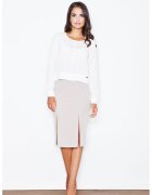 Figl Fusta creion eleganta - cu fante - bej - poliester