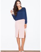 Figl Fusta creion roz - eleganta - cu fante - poliester
