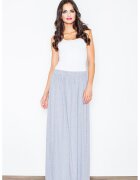 Figl Fusta maxi eleganta - gri - bumbac - pentru vara