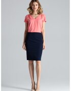 Figl Fusta midi creion - bleumarin - poliester - confortabila