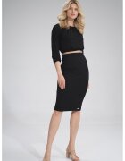 Figl Fusta midi neagra - din viscoza -