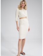 Figl Fusta midi viscoza - ecru -