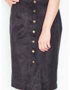 Figl Fusta poliester - neagra - cu nasturi -