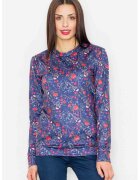 Figl Hanorac dama bleumarin - model floral - poliester
