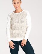 Figl Hanorac dama M1046 - ecru - bumbac/elastan - fara gluga - design modern