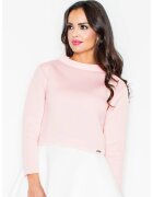 Figl Hanorac dama M341 - roz pastel - scurt - guler ridicat - poliester