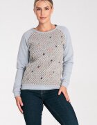 Figl Hanorac dama simplu - cu maneci lungi - gri - bumbac 98% si elastan 2%