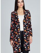 Figl Jacheta lunga florala - neagra - poliester 100% -