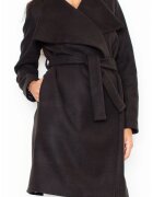 Figl Palton dama M408 - Poliester/Viscoza - Negru