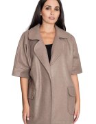 Figl Palton dama M587 - Poliester/Viscoza - Maro -