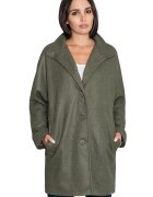 Figl Palton dama M589 - Poliester/Viscoza - Verde -