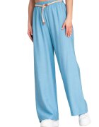 Figl Pantaloni dama albastri - viscoza - model de vara -