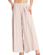 Figl Pantaloni dama - bej - cu curea - poliester -