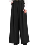 Figl Pantaloni dama - eleganti - negru - poliester-elastan -