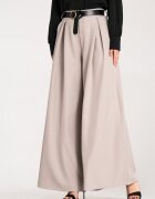 Figl Pantaloni dama eleganti - talie inalta - bej - poliester/elastan -