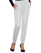 Figl Pantaloni dama gri - cu talie elastica - buzunare - poliester/elastan -