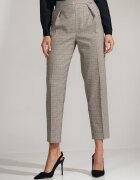 Figl Pantaloni dama largi - talie inalta - carouri - poliester/nylon