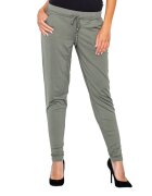 Figl Pantaloni dama M280 - verde - viscoza/elastan - legati in talie - lejeri -