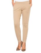 Figl Pantaloni dama M338 - cu buzunare - bej - poliester/elastan