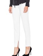 Figl Pantaloni dama M474 - elastici - talie inalta - alb - poliester/elastan/viscoza -