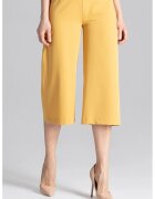 Figl Pantaloni dama M655 - talie inalta - poliester - viscoza - galben