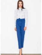 Figl Pantaloni dama skinny - bleumarin - cu cravata in talie -