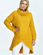 Figl Pulover supradimensionat - guler inalt - design tip plic - tricotat cu lana -