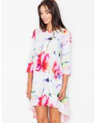 Figl Rochie asimetrica - florala - multicolor - poliester -