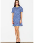 Figl Rochie bleumarin - model geometric - poliester