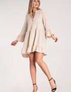 Figl Rochie boho volane - bej - poliester -